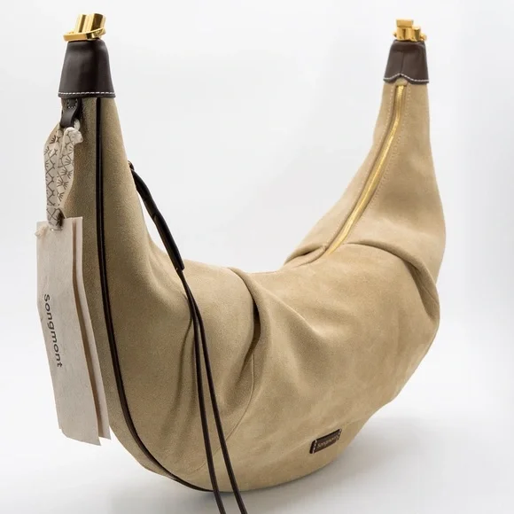 Songmont Large Luna Hobo Bag Dune Suede - Picture 8 of 12